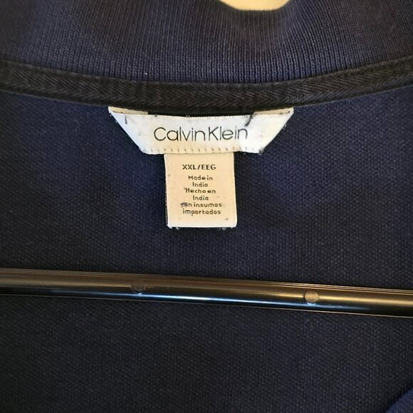 Calvin Klein Men's Navy, Black and Gray Polo Shirt XXL - Picture 2 of 4